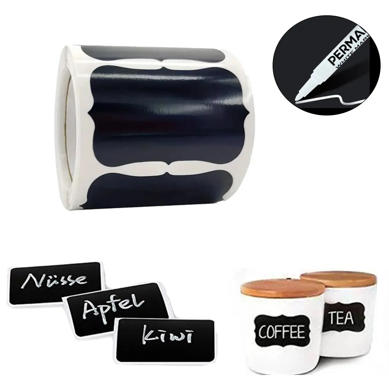 1/2 Roll Blank Label, Self-adhesive Label For Mason Jar, Spice Jar, Storage Box, Envelope Seal Label