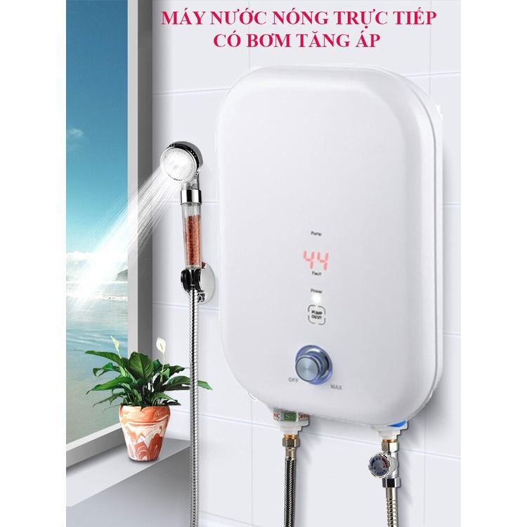 Máy nước nóng trực tiếp bình nóng lạnh trực tiếp CÓ BƠM TRỢ LỰC có vòi sen công suất 5500W chống giật an toàn.