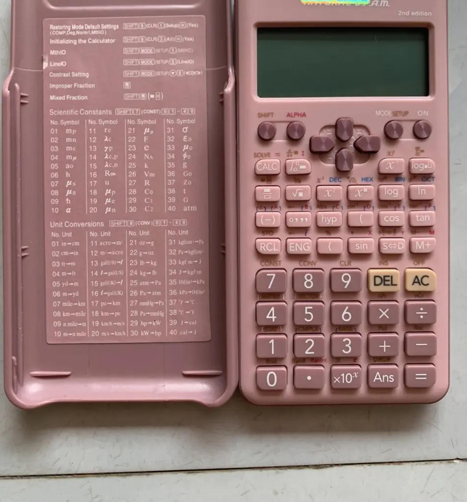 Máy tính fx 570es hồng 2nd new.