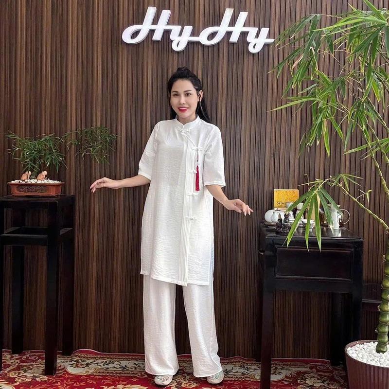 Product Introduction of HyHy House - KHẢ ÁI Bộ Pháp Phục Lễ Chùa Nữ Bigsize Áo Xếp Li Thanh Lịch Kín Đáo 3