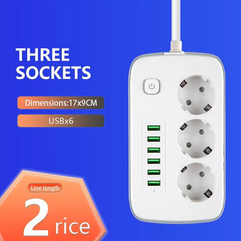 Dải điện ổ cắm có Lỗ, Tiêu Chuẩn Hồng Kông Anh và Mỹ, 2024, Dải điện thông minh, 6 đầu cắm USB, Chèn và sắp xếp, Thích hợp cho ổ cắm thiết bị điện gia dụng tiêu chuẩn Châu Âu 5