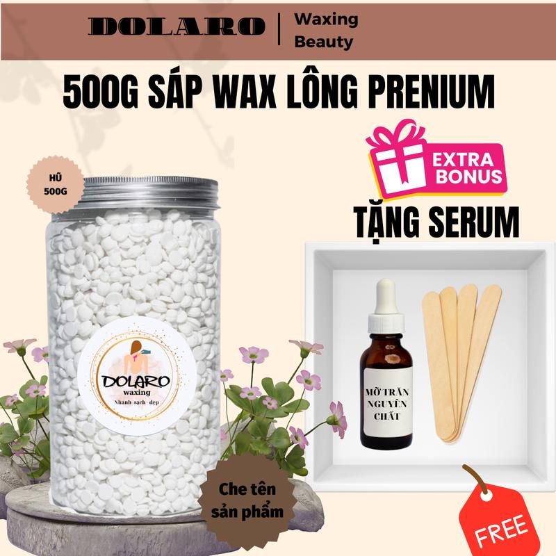 [ TẶNG SERUM] 500G Sáp Wax Lông Cao Cấp DOLAROBEAYTY Wax Lông Nách, Lông Chân, Wax Toàn Thân Nữ Women