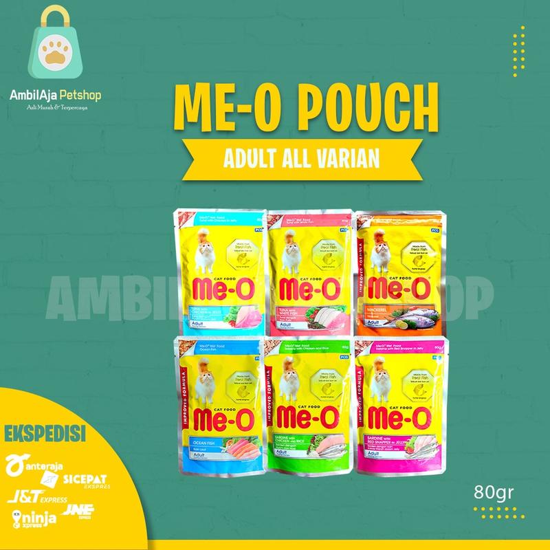 Makanan Kucing basah MEO Pouch Adult & Kitten All Variant 1 Box isi 12pcs 0