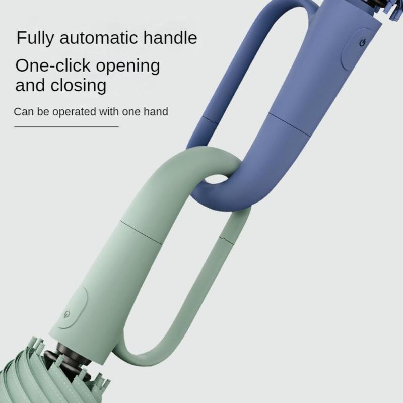 Automatic Umbrella, 1 Count Ring Buckle Windproof Reinforced Umbrella, Folding Umbrella for Women, Suitable for Rainy Days Outdoor Travel,  Household Items 6