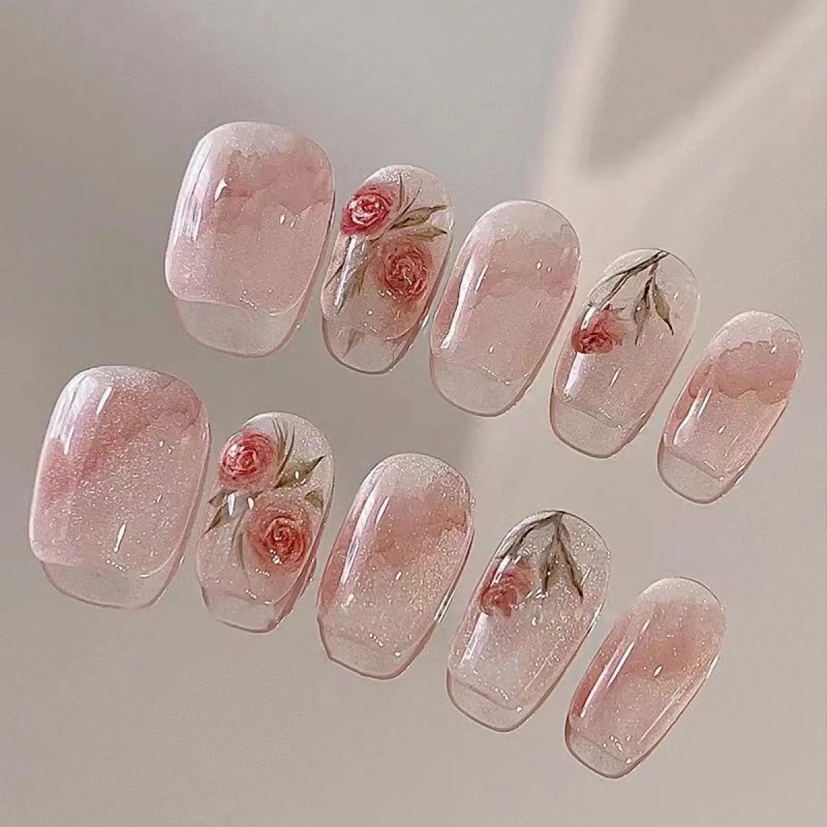 Handmade Cat's Eye Patch Watercolor Custom Hand-Painted New Detachable Wear Nail White Nail