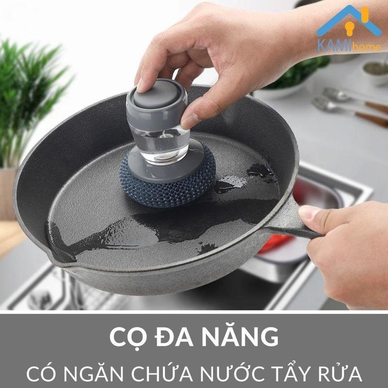 Cọ nhà bếp đa năng ️có khoang Bơm chất tẩy rửa tự động️ vết ố dầu mỡ gỉ sắt mã 70035