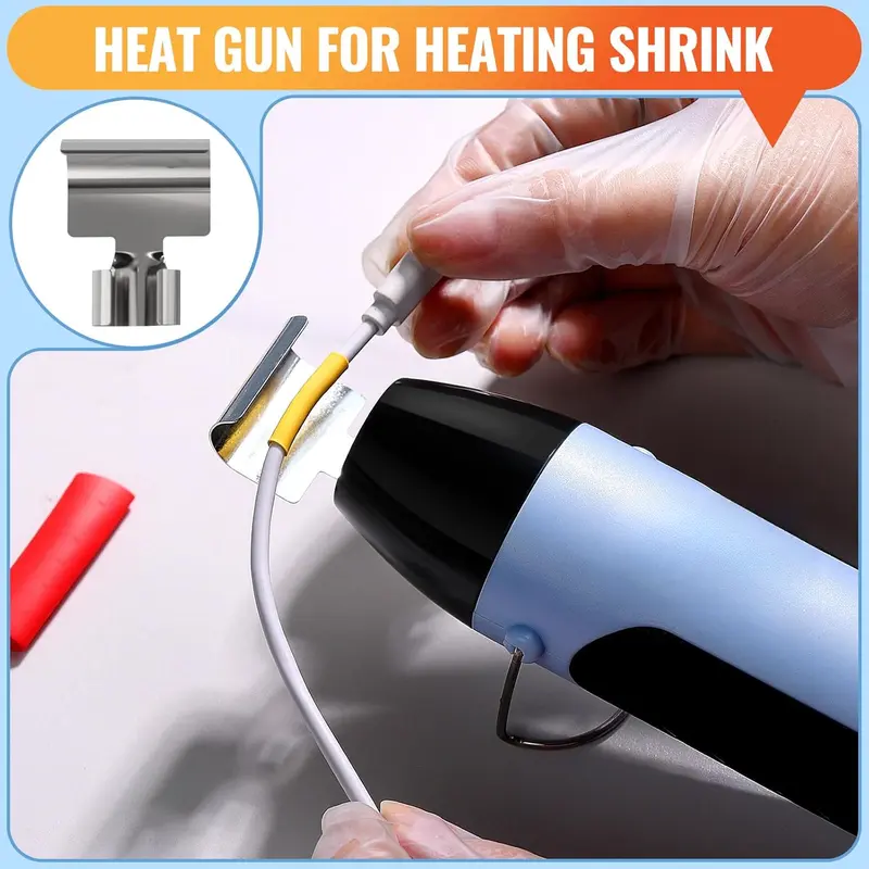 Heat Gun for Resin,350W Fast Heating Dual Temp Heat Gun (482 °   F~752 °   F) with 3 Nozzles and 2 Silicone Covers,4.9Ft Long Cable Heat Gun for Crafting,Shrink Tubing,Vinyl Wrap,Epoxy Resin 2