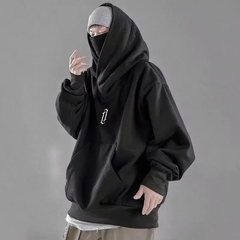 Huxriqvy-Áo Hoodie Có Mũ Cho Nam, Quần Áo Mùa Thu, Màu Trơn, Tay Áo Dài, Ngoại Cỡ, Hip Hop, Ấm Áp, Cao Cổ, Đường Phố, Mùa Đông 6