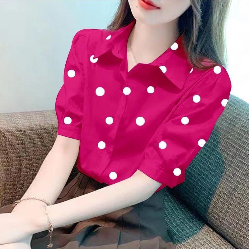 Áo Sơ Mi In Họa Tiết Phong Cách Hàn Quốc, Ngắn Tay, Dành Cho Nữ, Thiết Kế Đẹp, Sành Điệu, Mỏng Và Mỏng, Thời Trang, Thích Hợp Cho Mùa Hè, Hàng Mới Về Năm 2024 5