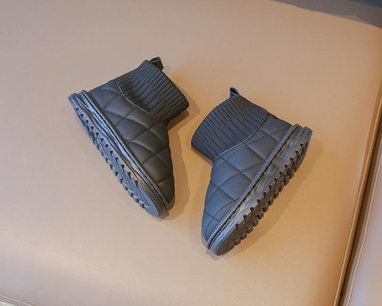 Product Introduction of Children's snow boots for winter, boys' short boots with thick fleece, girls' cotton boots, socks, big children's sports shoes 11