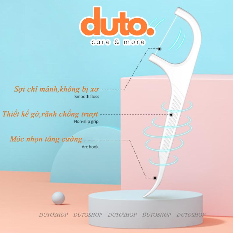 Hộp tăm chỉ nha khoa tự động,hộp 88 cái tiện lợi,chăm sóc răng miệng ,tăm chỉ DUTO cao cấp (HỘP TRẮNG CAO CẤP) 8