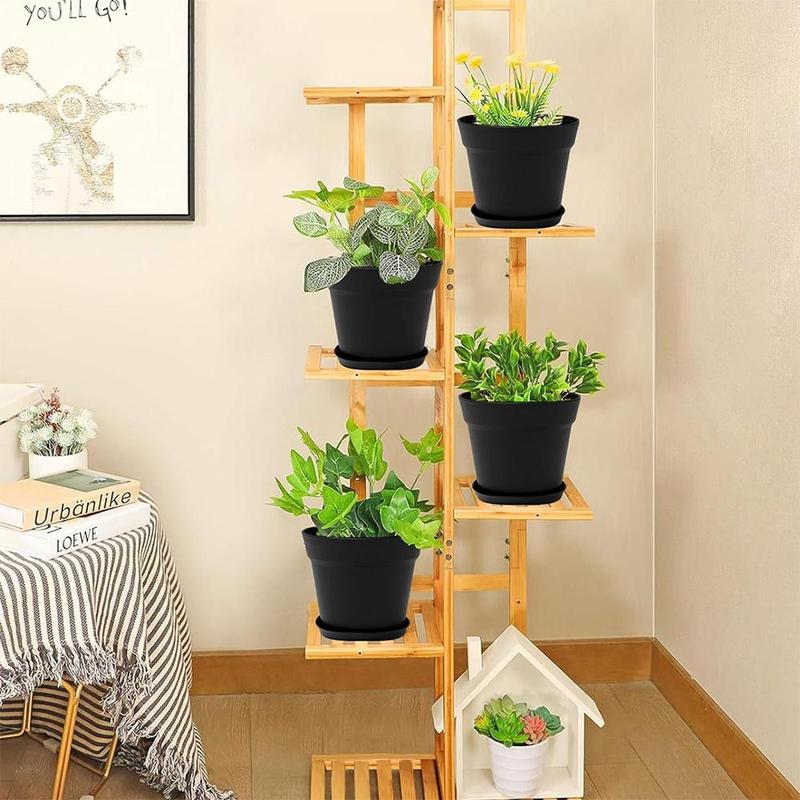 Product Introduction of 7 Inch Plastic Plant Pot with Drainage Hole & Tray, Plant Pot for Home Garden Flowers Succulents, Universal Garden Supplies 7