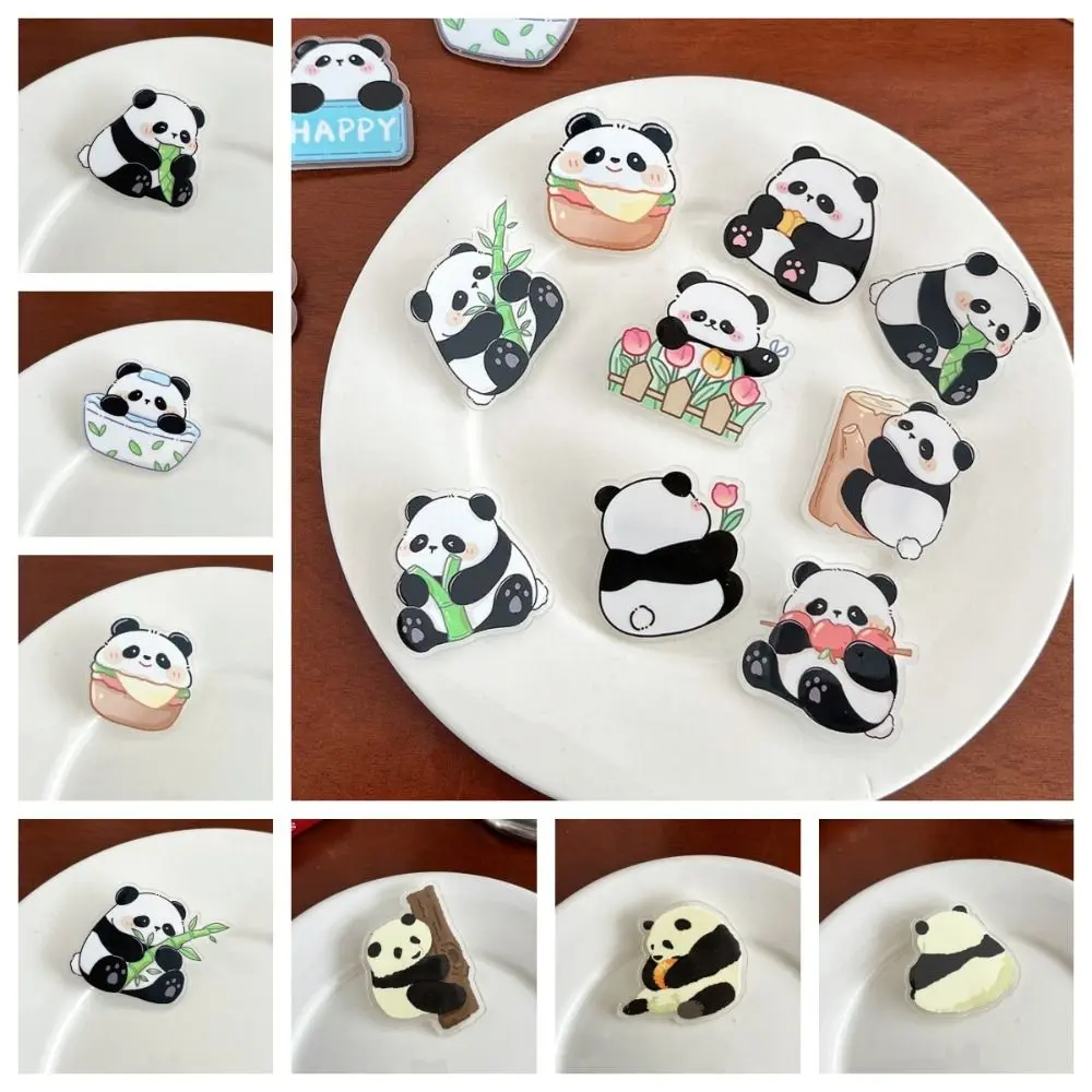 Lapel Panda Panda Pin Bear Cute Flower Panda Brooch Breastpin Cartoon Animal Badge Skirts