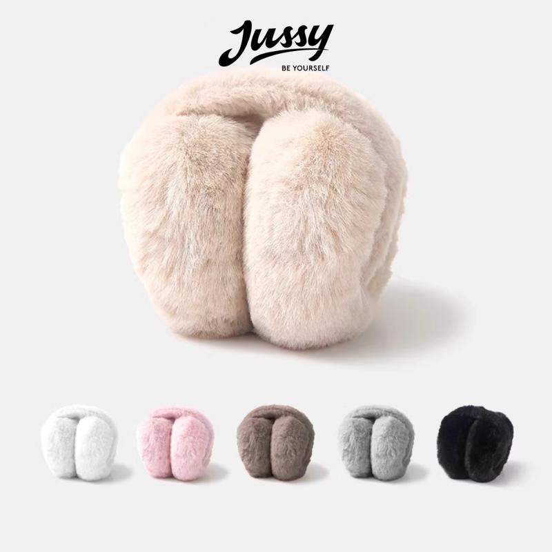 Jussy Official Bịt Tai Giữ Ấm Chụp Tai Mùa Đông Kiểu Trơn Màu Pastel Xinh Xắn Chất Lông Mềm Mịn Phong Cách Hàn Quốc Women Nữ JBT01