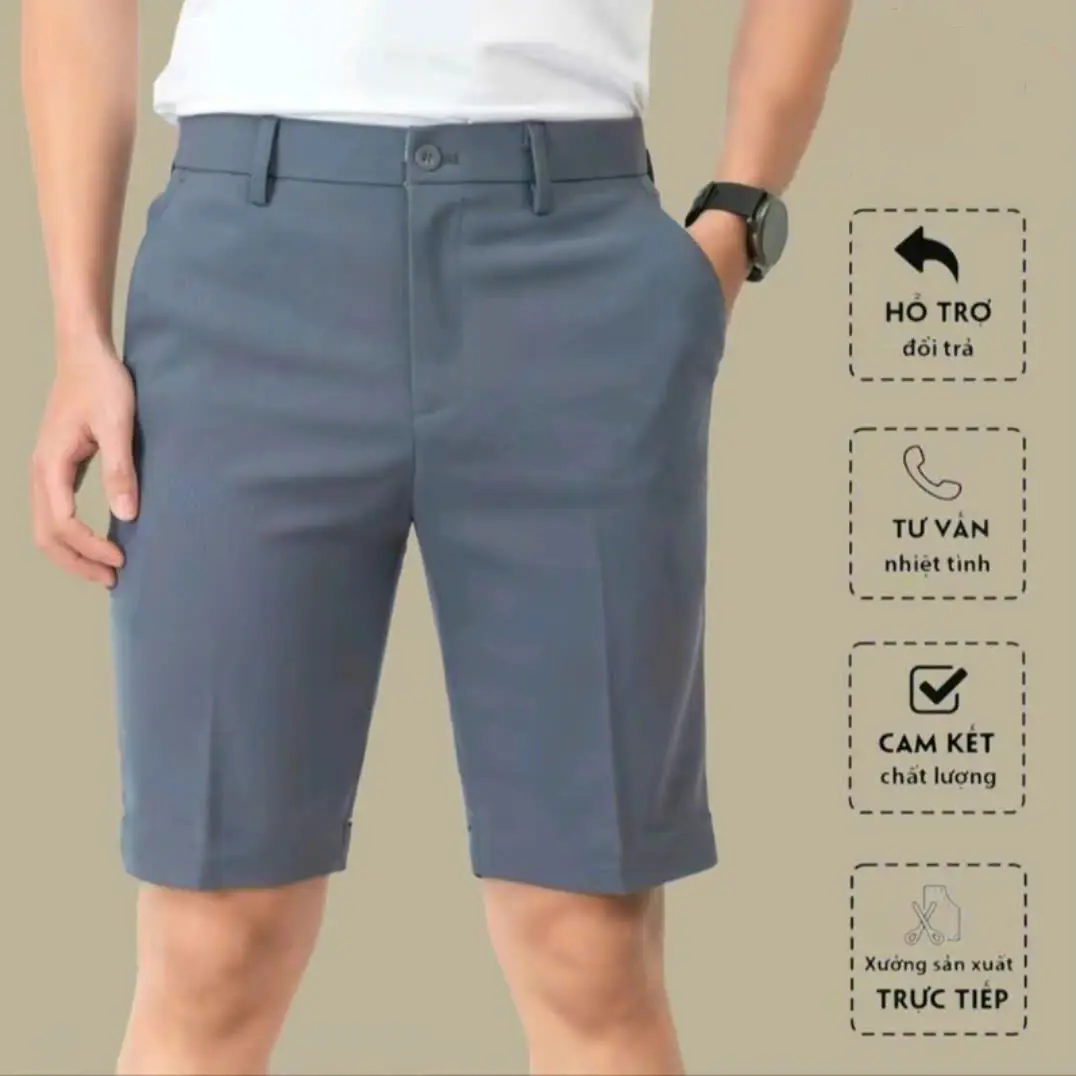 [TAS003] Quần short tây âu nam hàng cực đẹp co giãn chất vải không nhăn form ôm trơn chuẩn men Menswear
