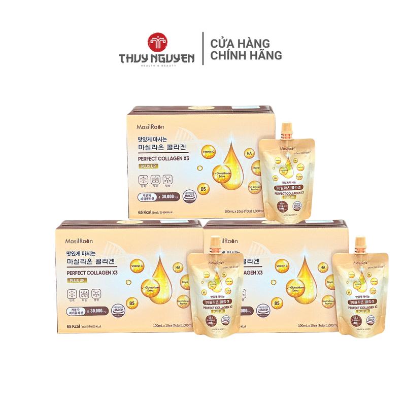 [COMBO 3 HỘP DẠNG TÚI] Nước Uống Collagen Perfect x3 Hàn Quốc Hỗ Trợ Làm Đẹp Da 3000mg 1 Hộp 10 Túi