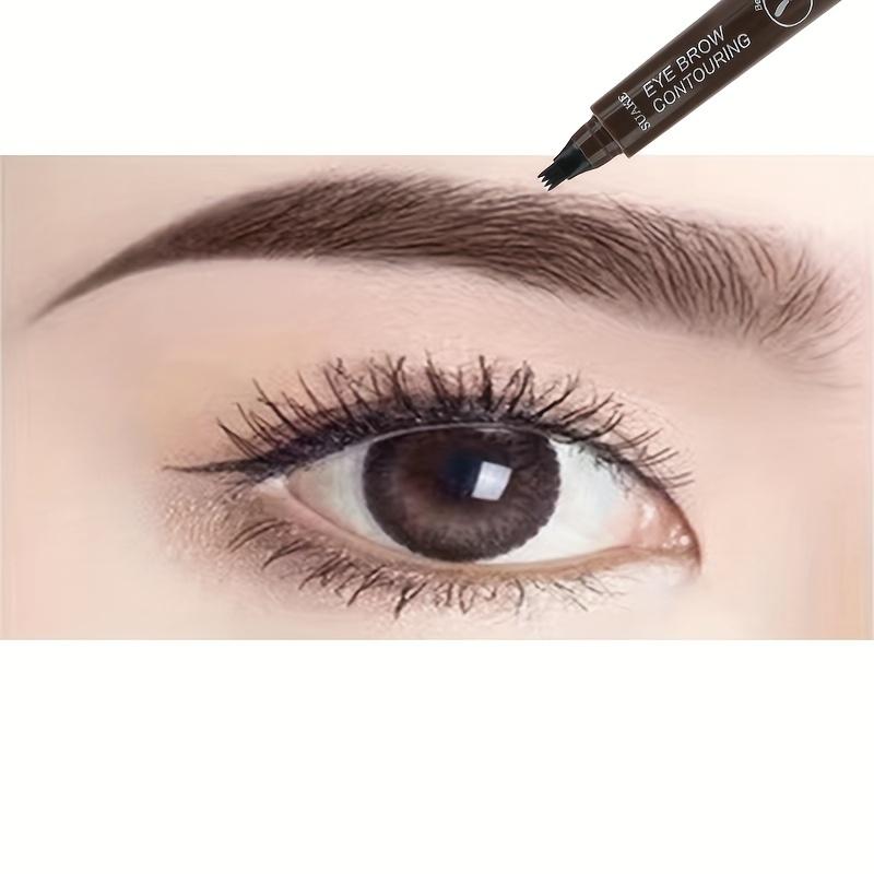 Bút Kẻ Lông Mày 4 Điểm Không Thấm Nước Lâu Trôi, 1 Chiếc, Dụng Cụ Tạo Hình Xăm Trang Điểm Mắt, 5 Lựa Chọn Màu Sắc, Để Rõ Ràng Lông Mày Tự Nhiên, Dễ Sử Dụng, Màu Xám Và Nâu, Chống Nhòe, Chống Mồ Hôi, Mỹ Phẩm 5