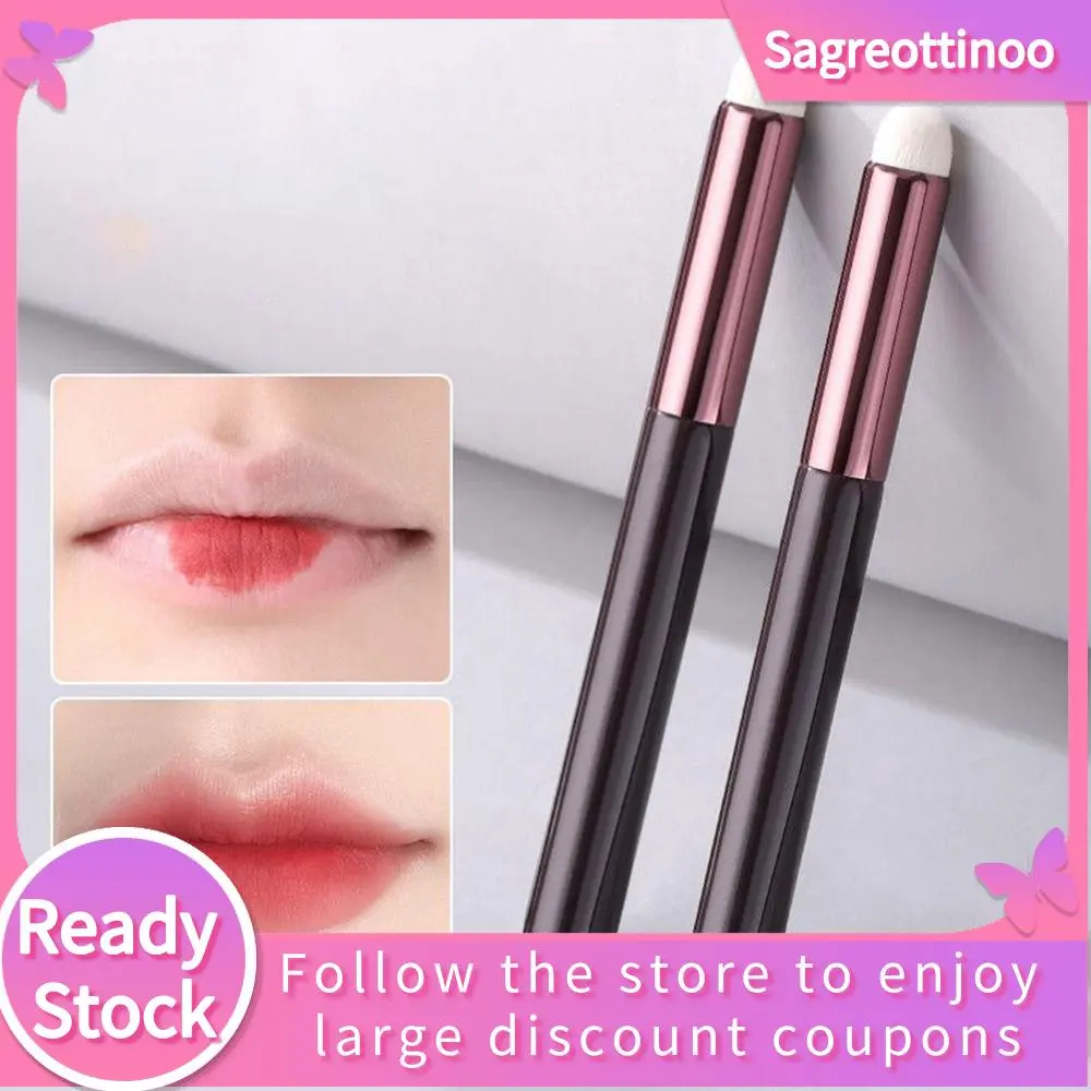 Mini Fiber Round Head Lip Brush Purple Multi-Function Lip Halo Dyeing Brush Lipstick Brush Makeup Brush Round Head Concealer Brush