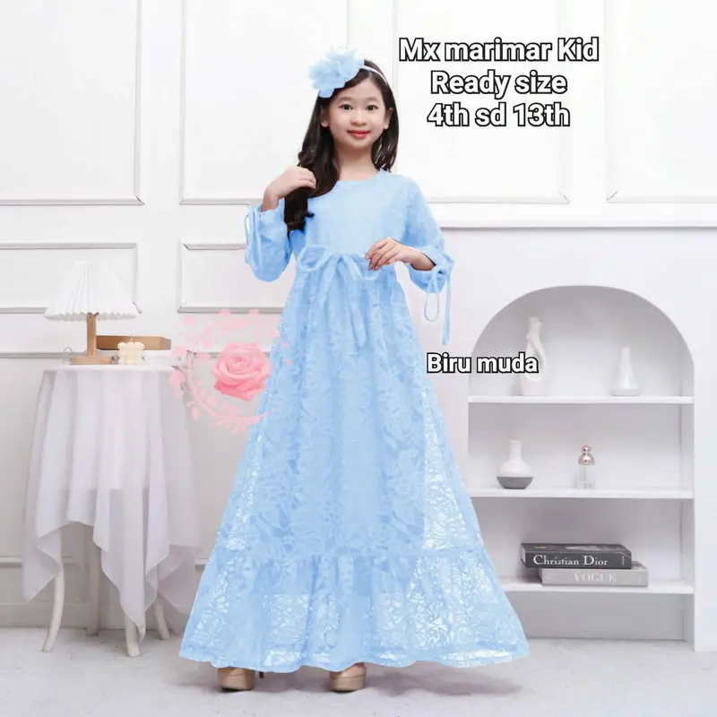 DRESS MAXI ANAK BRUKAT / DRESS GAUN ANAK ELEGAN / DRESS MAXI ANAK PEREMPUAN  / DRESS ANAK MODEL KEKINIAN/ DRESS MAXI ANAK USIA 4-13 TAHUN / Fashion 3