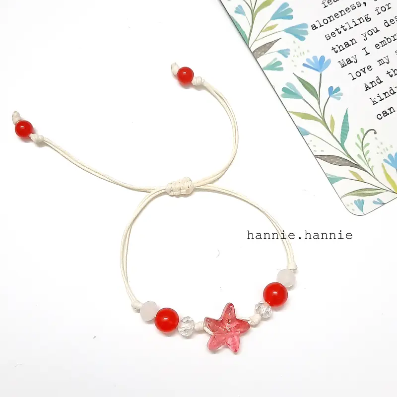 Starfish - Vòng tay dây sáp sao biển (Trắng/Đen/Đỏ/Cam/Vàng/Xanh lá/Xanh biển/Tím) 8