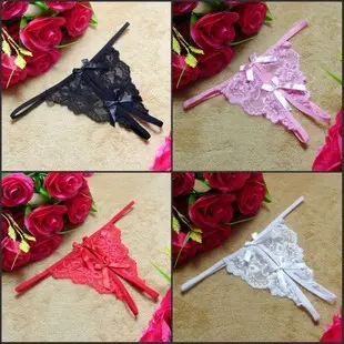 [Discount] Sexy Lingerie Seduction Sexy Lace Women's Sexy Underwear Bowknot Open T-Shaped Panties T-Back