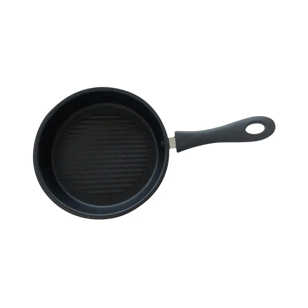 Grill Pan Fish with Raised Grill Lines Vegetables Meats Round Frying Pan