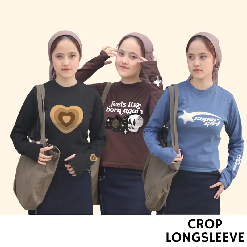 ANAIRA KAOS Y2K CROP LENGAN PANJANG BINTANG LONGSLEEVE KAOS  COMBED 24s 3