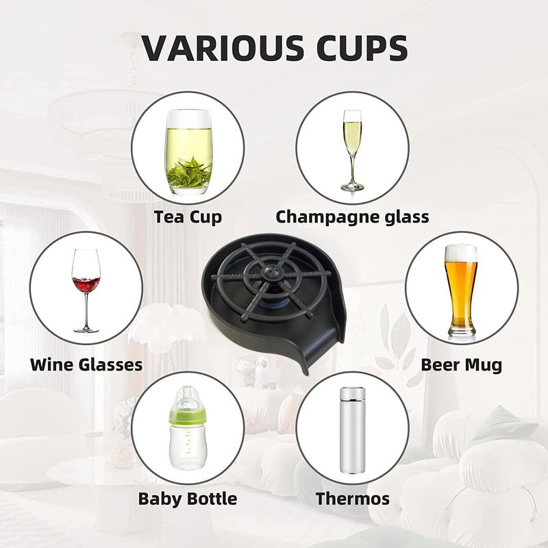 Product Introduction of Cup Washer for Sink, 1 Set Cup Washer with Stainless Steel Braided Hose & Copper Adapter, Kitchen Sink Accessories, Kitchen Utensils & Gadgets 5
