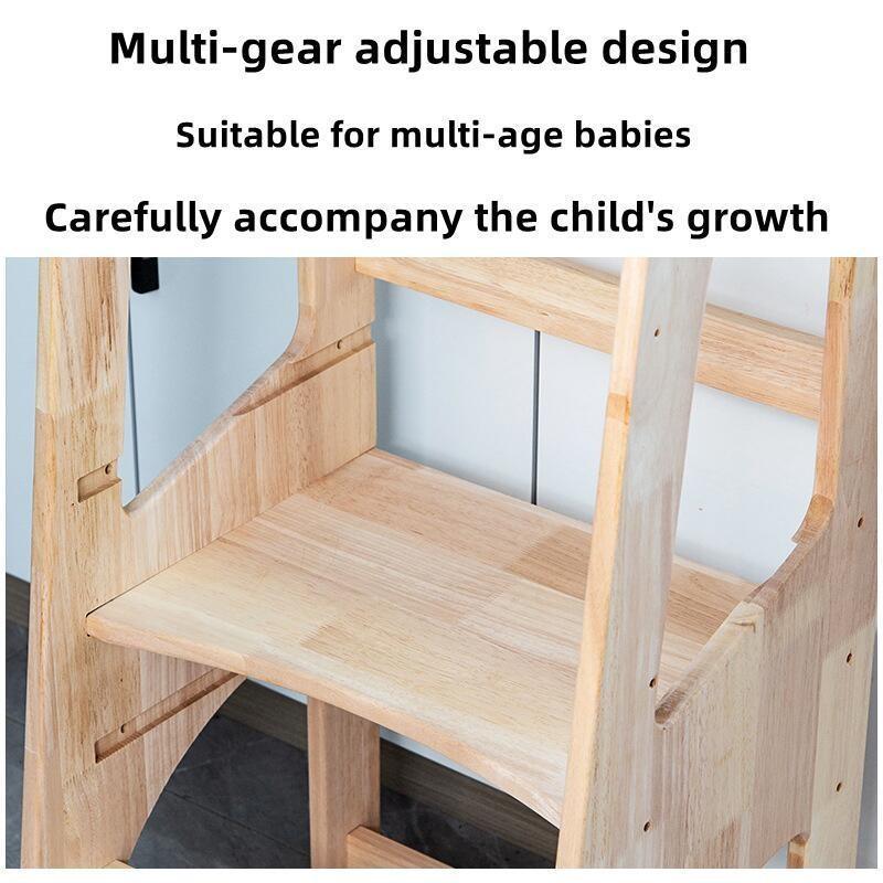 Product Introduction of 【SG Local Seller】Children's Learning Tower Children's Footstool Full Solid Wood Indoor Household Use Children's Hand Washing Stool 91*43*40CM 18