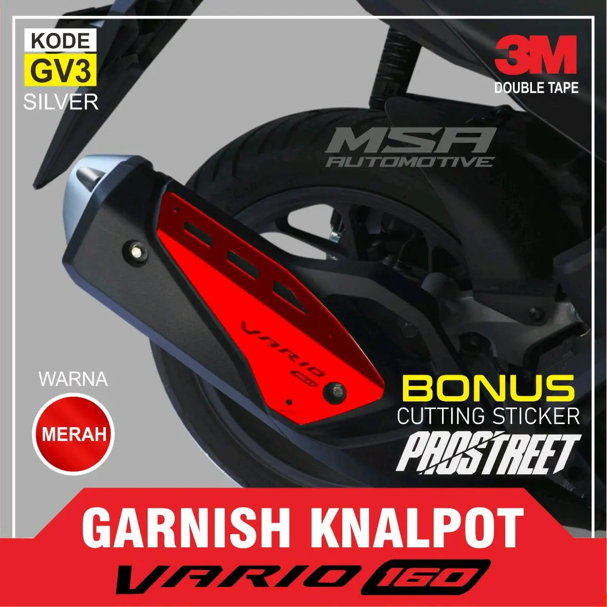 GARNISH KNALPOT VARIO ALL NEW 160 , COVER TUTUP KNALPOT VARIO 160 , MUFFLER COVER VARIO