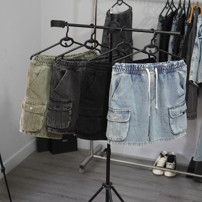 Quần Short Jean Nam Moken cargo túi hộp may phồng năng động cá tính M08
