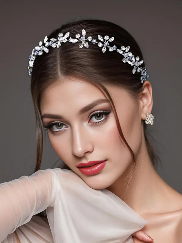 Rhinestone Decorated Bridal Headband, Elegant Bridal Headwear for Wedding Bridal Party Formal Occasions, Fashion Hair Accessories for Women 0