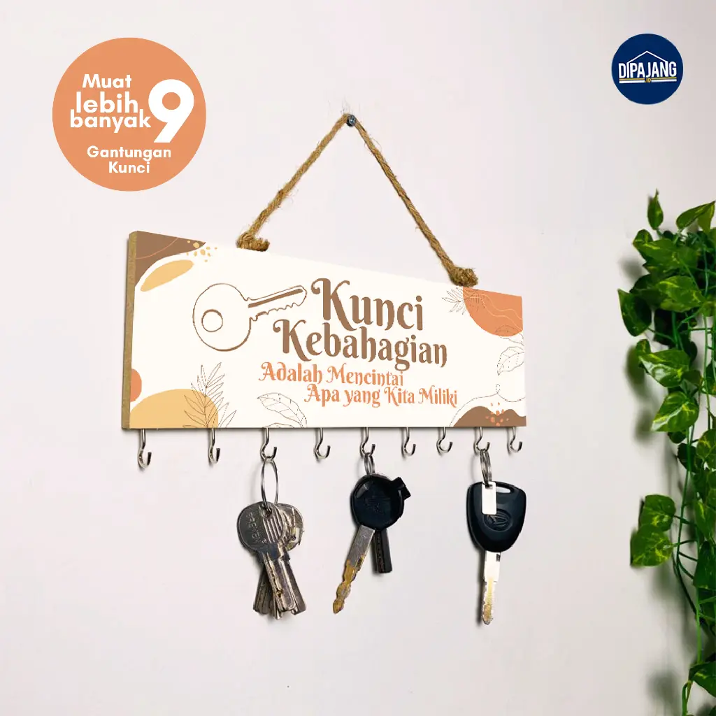 DipajangID Tempat Gantungan Kunci Aesthetic 10x30 TK001 - Pajangan Dinding Ruang Tamu Penyimpanan Rak Multifungsi Kamar Elegan