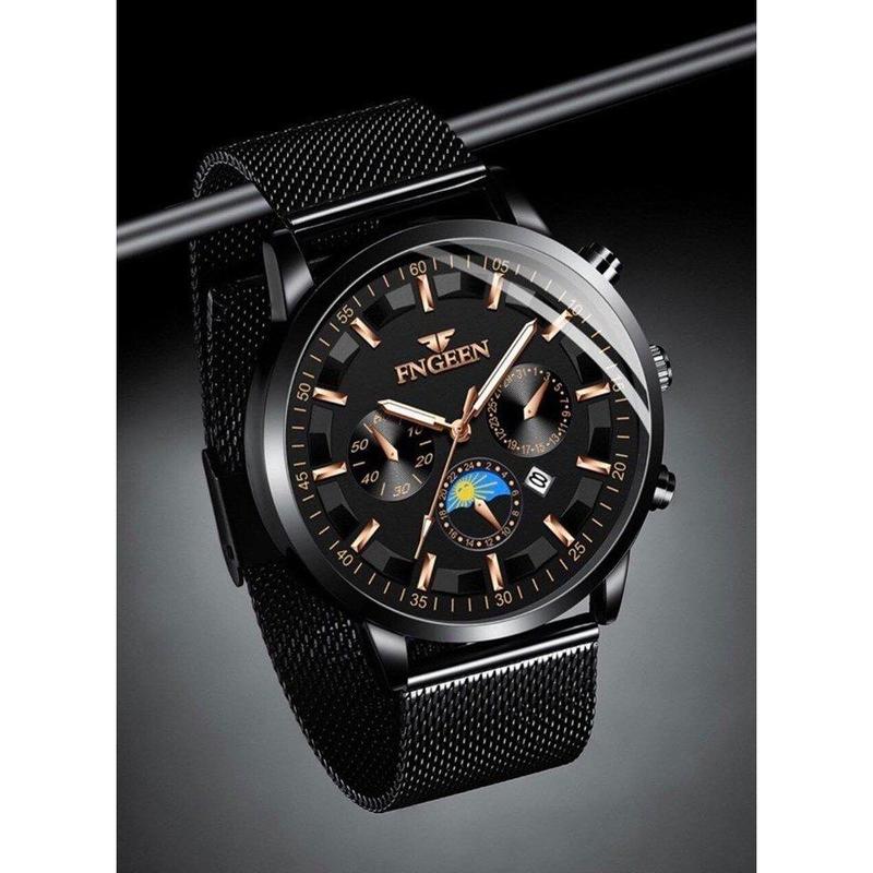 Đồng hồ nam FNGEEN F17 mặt tròn có điểm nhấn mặt trời chống xước chống nước 3ATM TẶNG DỤNG THÁO DÂY PIN ĐỒNG HỒ DỰ PHÒNG HỘP ĐỒNG HỒ số lượng quà tặng giới hạn