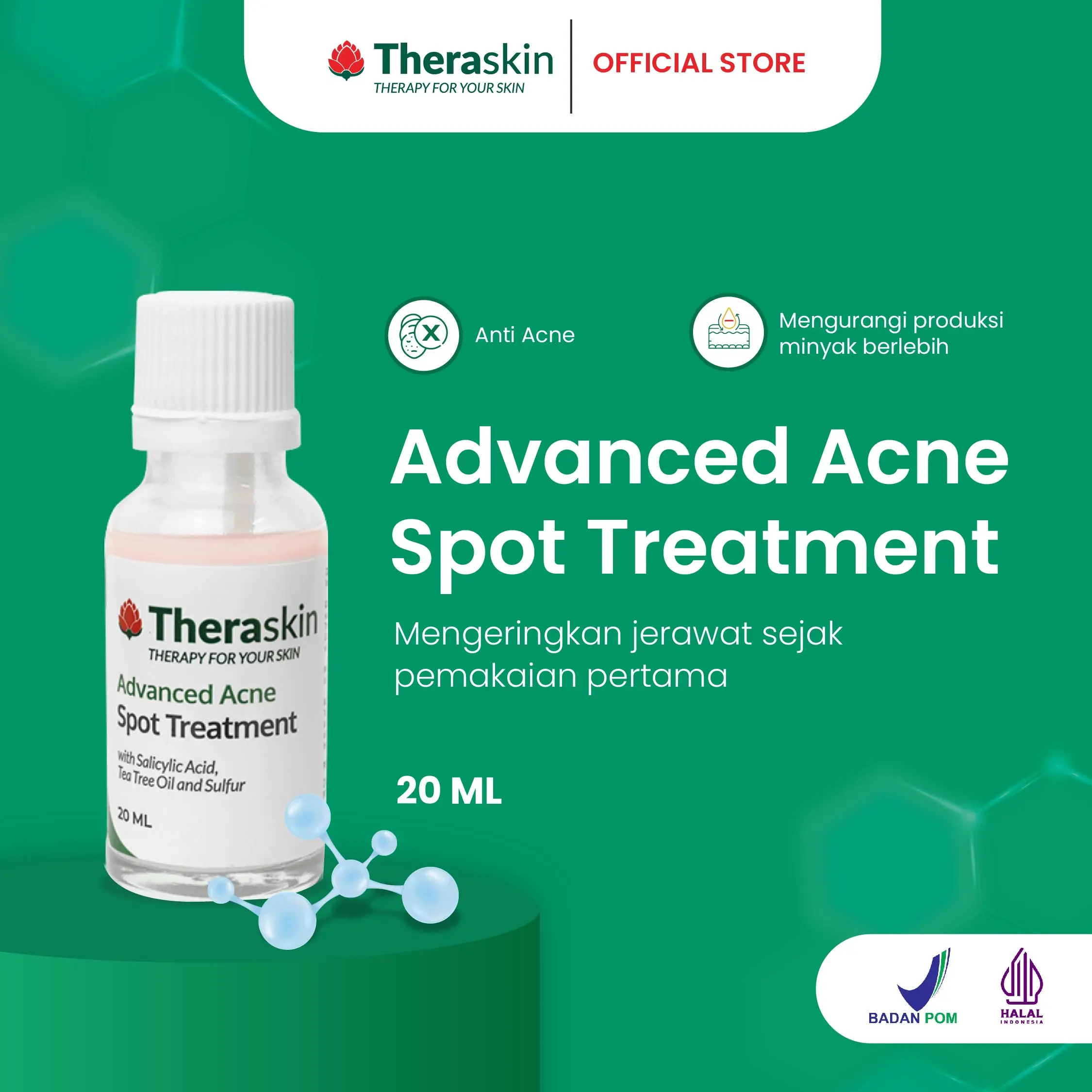 Theraskin BPOM Advanced Acne Spot Treatment - Totol Jerawat dengan Sulfur dan Salicylic Acid