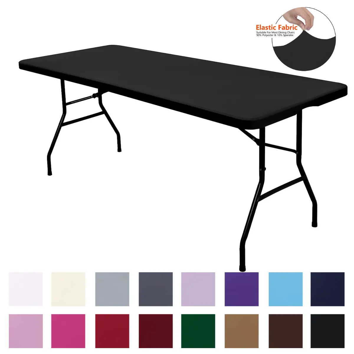 3 Size 4/6/8 Ft Elastic Fitted Fabric Rectangle Table Cloth Folding Tables Washable Picnic Camping Indoor & Outdoor Table Slipcover