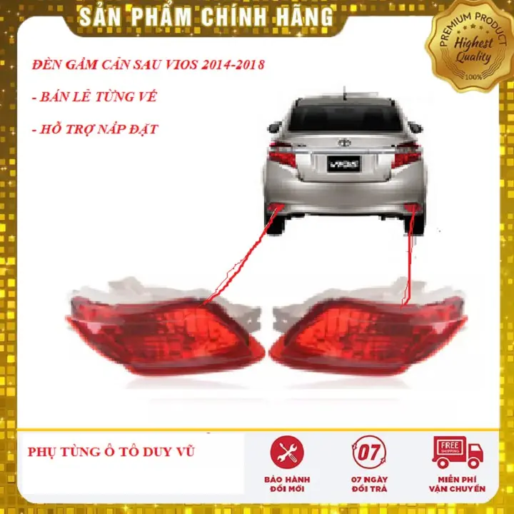 đèn gầm cản sau toyota vios 2014-2018 phụ tùng ô tô