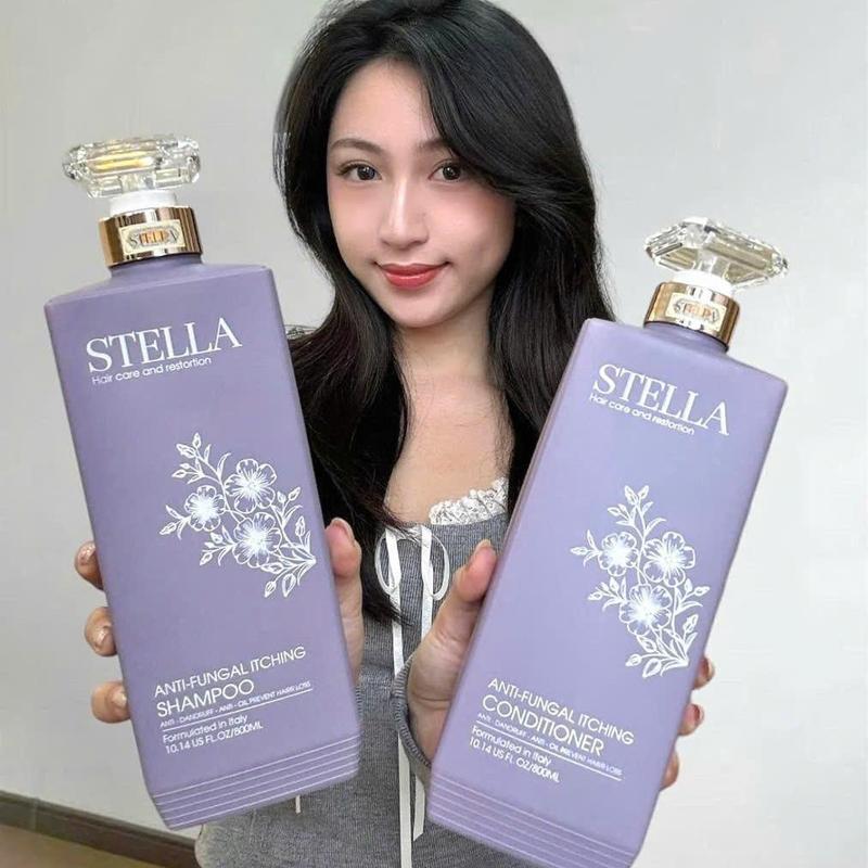 Dầu gội và xả tím STELLA 800ml, chuyên trị tóc nhiều gàu, nấm da đầu, hương nước hoa dịu nhẹ. DG ST496