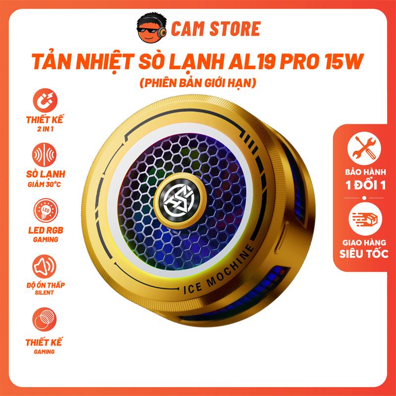 (BẢN LIMITED) Quạt Tản Nhiệt Sò Lạnh AL19 15W - Hiệu Năng Cao 15W, 2 Chế Độ Sử Dụng, Tản Nhiệt Chơi Game, LiveSteam, Quạt Tản Nhiệt Chơi Game Mobile AL19 Vàng 15W