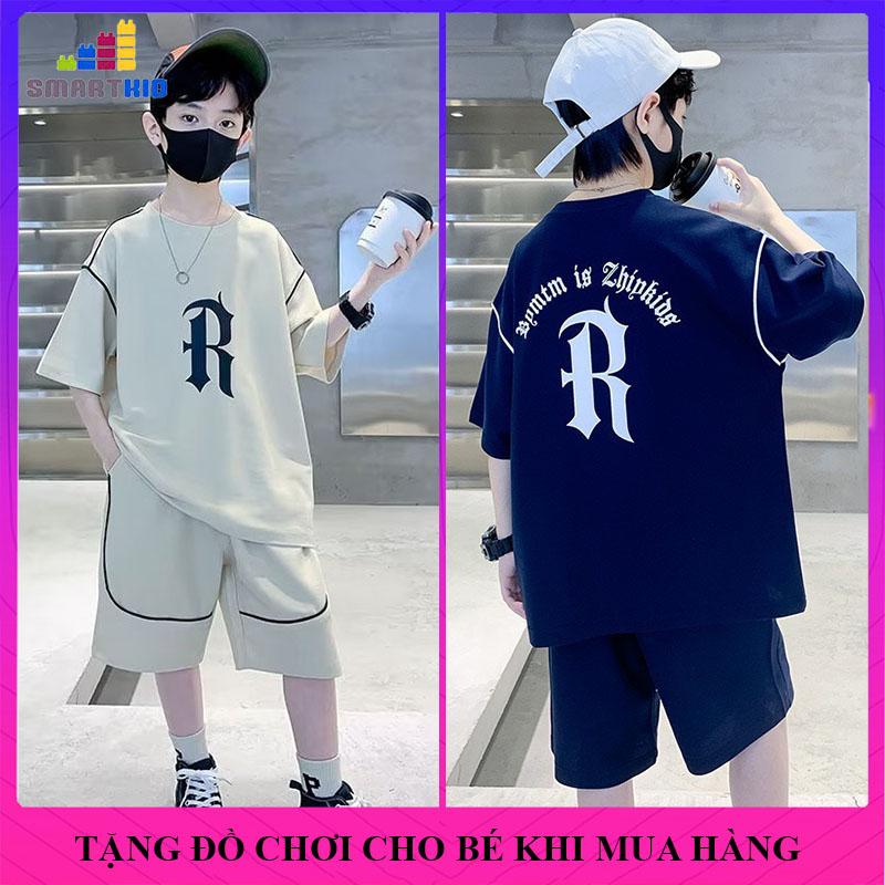 Bộ quần áo hè bé trai size 18-50kg từ 6-16 tuổi mẫu R. Bộ quần áo mùa hè. Đồ bộ bé trai, set đồ bé trai