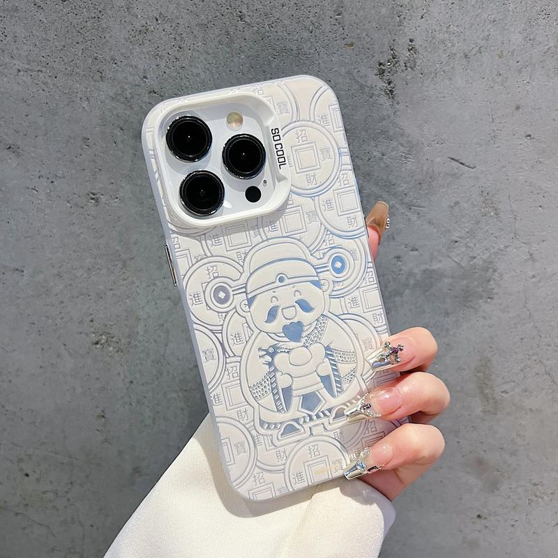 Product Introduction of God of Wealth Congratulations on New Year's Delivery Phone Case For iPhone 16 15 14 13 12 11 Plus Pro Max XR X XS 7 8 IMD Shockproof Cover 1