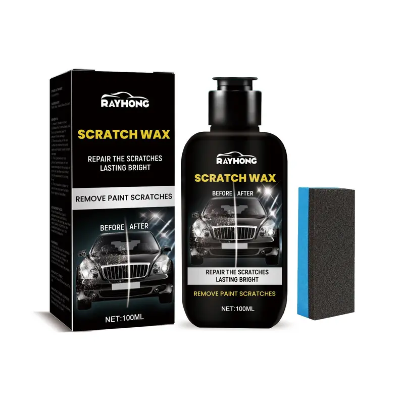 Car Scratch Repair Wax, 1 Count Car Scratch Remover Wax With Sponge, Car Scratch Remover, Car Maintenance Product For Paint Care 0