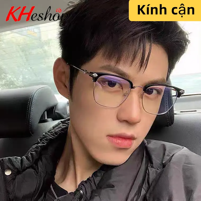 [Mã HY9010] Kính cận thị dáng Club Master cực đẹp rẻ đủ độ cận từ 0-4 độ Voi Lịch
