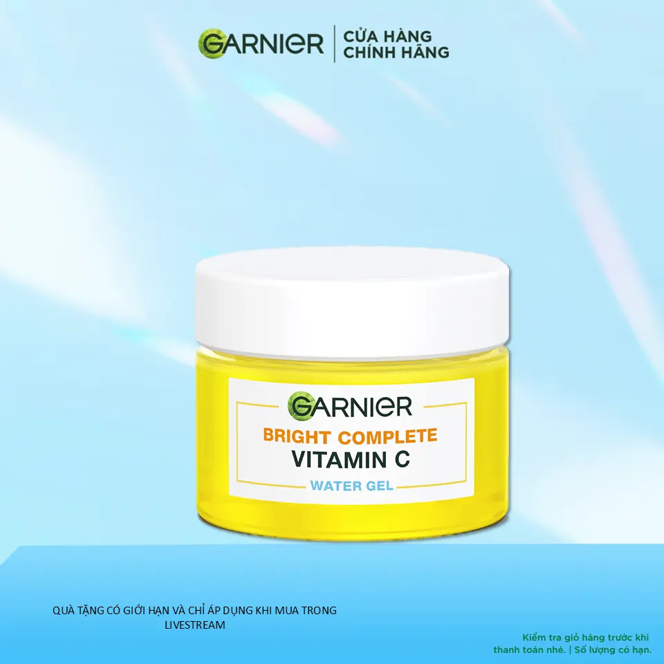 Kem dưỡng ẩm Garnier Water Gel mỏng nhẹ cấp ẩm tới 48H & hỗ trợ sáng da 50ml