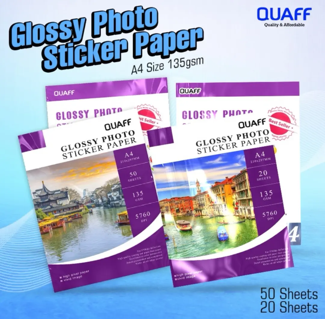QUAFF Photo Sticker A4 size (90gsm / 135gsm) (20-50 sheets per pack)