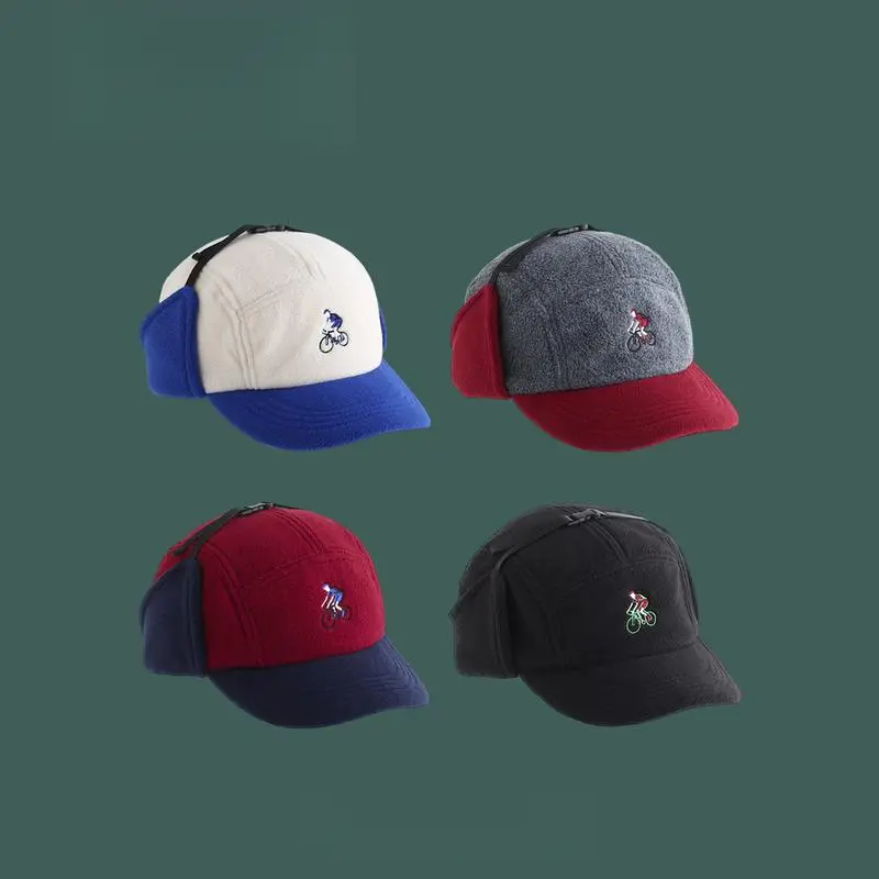 Mũ Bóng Chày, Phong Cách Núi Nhật Bản Mềm Mại, Dành Cho Nam Và Nữ, Phong Cách Snapback, Thích Hợp Cho Các Hoạt Động Ngoài Trời, Lông Cừu Ấm Áp, Mũ Bảo Vệ Tai 2
