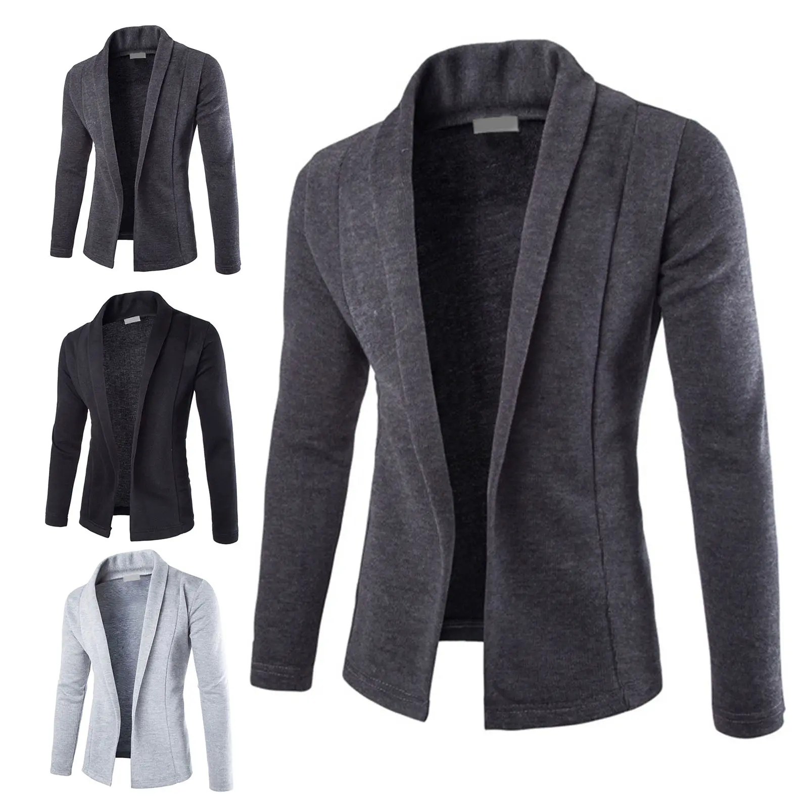 Business Jacket Long Sleeve Skin-friendly Streetwear Slim Fit Lapel Warm Men Coat for Office