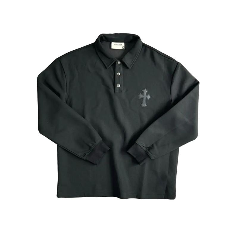 Áo polo Chữ Thập dài tay Zoewatson B5328 BuiVintage, vài dày dặn độ giữ phom tốt.
