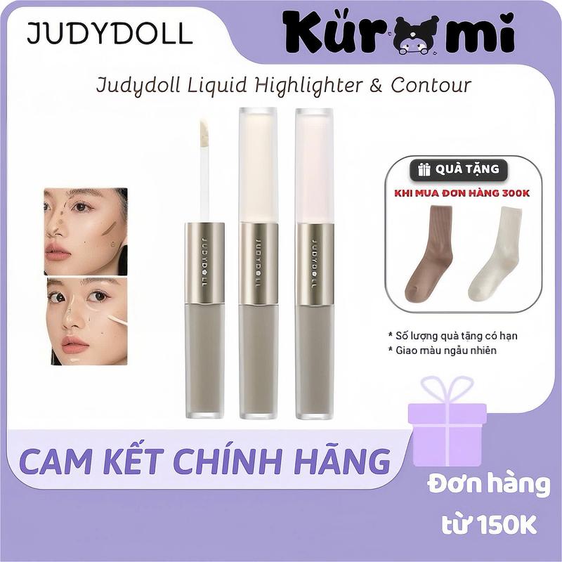 JU DYDO LL Bút Tạo Khối 2 Đầu Ju dy doll Dạng Kem Tiện Dụng Bền Màu Lâu Trôi Liquid Highlighter & Contour Duo 4.8g