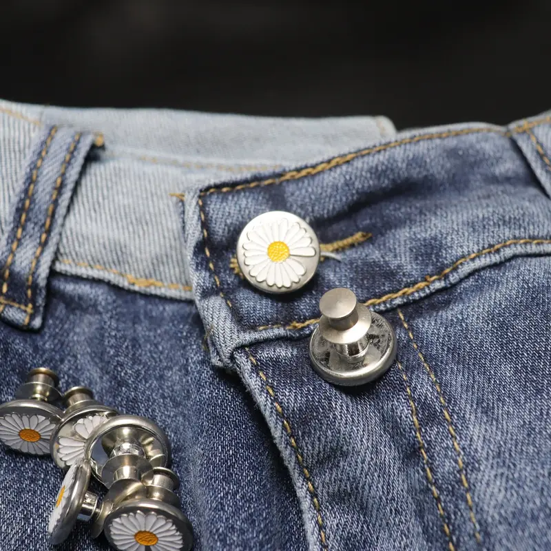 Kancing Pengecil Jeans Adjustable Unisex 1 Set Isi 4 Kancing 4